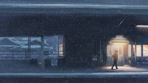 Train Station Aesthetic Anime Scenery Wallpaper