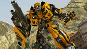 Transformers Bumblebee With Massive Guns Wallpaper