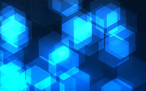 Translucent Blue Neon Hexagon Wallpaper