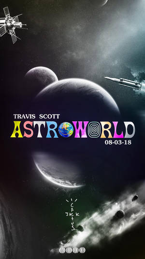 Travis Scott Astroworld Featuring Two Planets Wallpaper