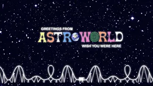 Travis Scott Astroworld With Long Rollercoaster Wallpaper