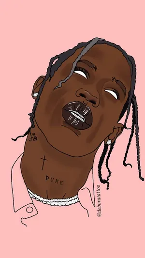 “travis Scott In Animated Form” Wallpaper