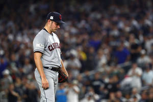 Trevor Bauer Looking Down During Game Wallpaper