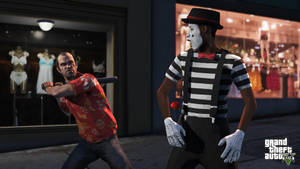 Trevor's Furious Attack On Mime In Stunning 4k Gta 5 Gaming Landscape Wallpaper