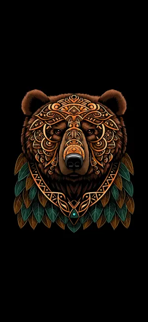 Tribal Grizzly Bear Artwork Wallpaper