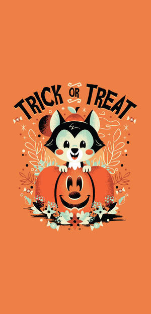 Trick Or Treat Dog Pumpkin Wallpaper