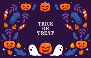 Trick Or Treat Halloween Computer Purple Wallpaper