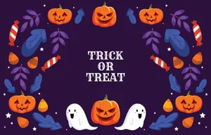 Trick Or Treat Halloween Computer Purple Wallpaper