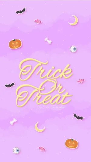 Trick Or Treat Pink Background Wallpaper