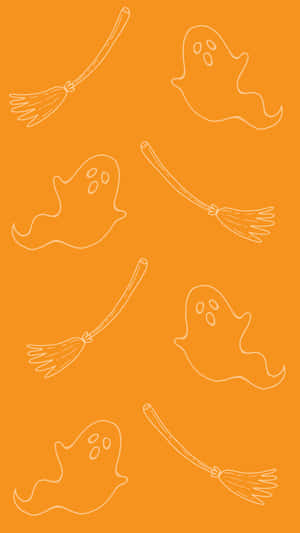 Trick Or Treat With An Orange Halloween Wallpaper