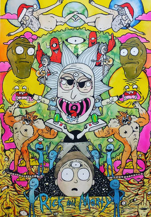 Trippy Dope Rick And Morty Wallpaper
