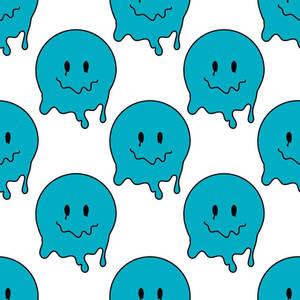 Trippy Face Blue Melting Wallpaper