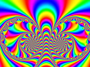 Trippy Interactive Rainbow Spirals Wallpaper