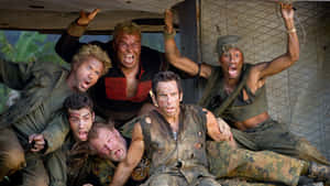 Tropic Thunder Cast Helicopter Scene Wallpaper