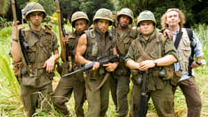 Tropic Thunder Movie Cast Jungle Pose Wallpaper