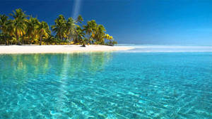 Tropical Beach Island Clear Waters Wallpaper