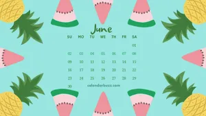 Tropical Fruits In June Calendar Wallpaper