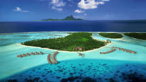 Tropical Island Resort Aerial View Wallpaper
