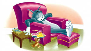Tuckered Out Tom And Jerry Cartoon Wallpaper