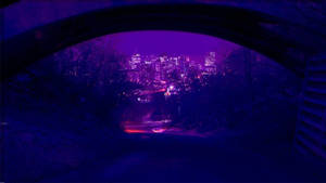 Tunnel For Purple Aesthetic Iphone Lockscreen Wallpaper