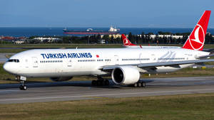 Turkish Airlines Airplane At Istanbul Airport Wallpaper