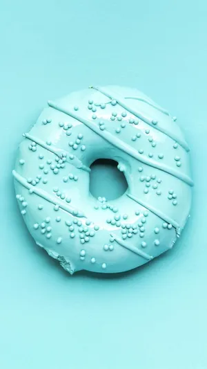 Turquoise Aesthetic Donut Wallpaper