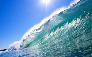 Turquoise Blue Wave Wallpaper
