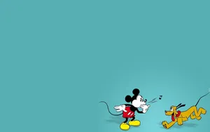 Turquoise Disney And Pluto Wallpaper