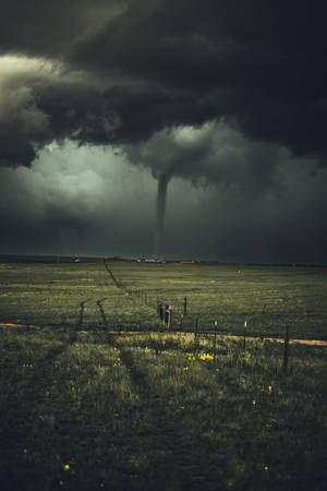 Twister Storm In Wyoming Fields Wallpaper