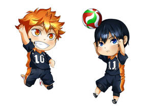 Two Anime Characters Playing Volleyball Wallpaper