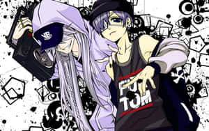 Two Anime Characters With Long Hair And A White Background Wallpaper