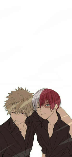 Two Anime Characters With Red Hair And Black Clothes Wallpaper