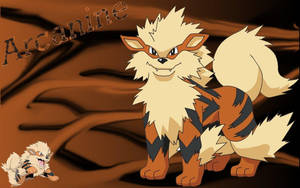 Two Arcanine Abstract Brown Background Wallpaper
