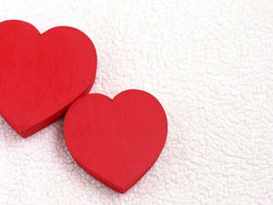 Two Big Red Hearts For Valentine's Day Wallpaper