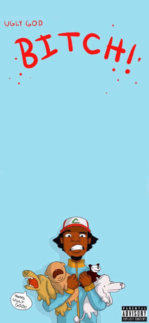 Two Cartoon Rappers Engaged In Friendly Battle Wallpaper
