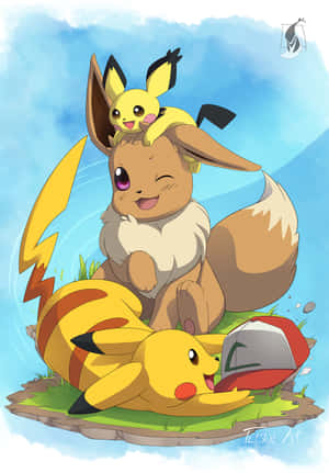 Two Cute Pokemon Ready For Adventure! Wallpaper
