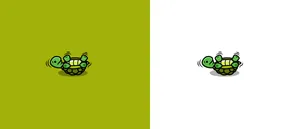 Two Flipped Cartoon Turtles Wallpaper