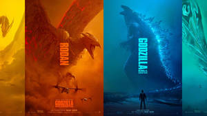 Two Giants - Godzilla And Rodan - Face Off In A Battle For Supremacy. Wallpaper
