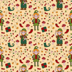 Two Happy Christmas Elves Ready For The Holidays. Wallpaper