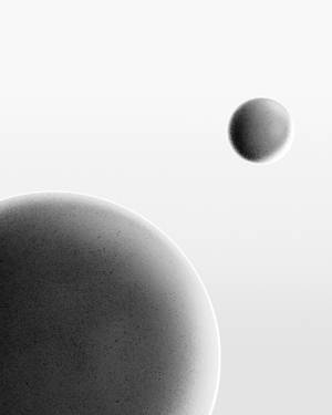 Two Monochrome Balls Cg Artwork Wallpaper