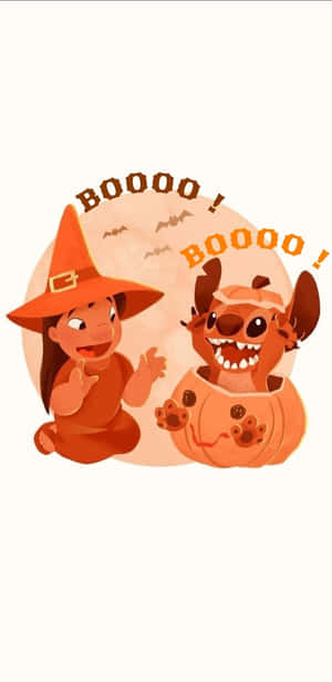 Two Of Our Favorite Characters, Lilo And Stitch, Get Into The Halloween Spirit With Their Spooky Costumes. Wallpaper