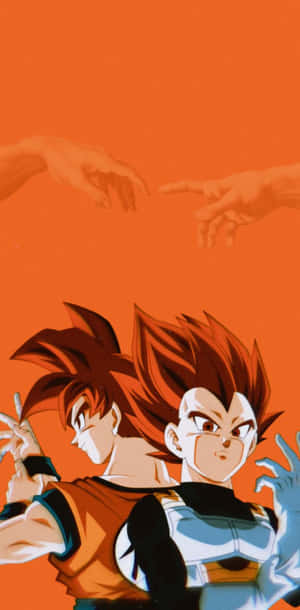 Two Of The Most Powerful Fighters, Goku And Vegeta, Together On Your Iphone Wallpaper