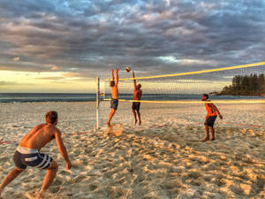 Two On Two Beach Volleyball Wallpaper