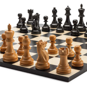 Two Players Engaged In A Capture Game On A Chessboard Wallpaper
