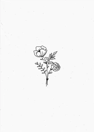 Two Simple Flowers Aesthetic Sketches Wallpaper