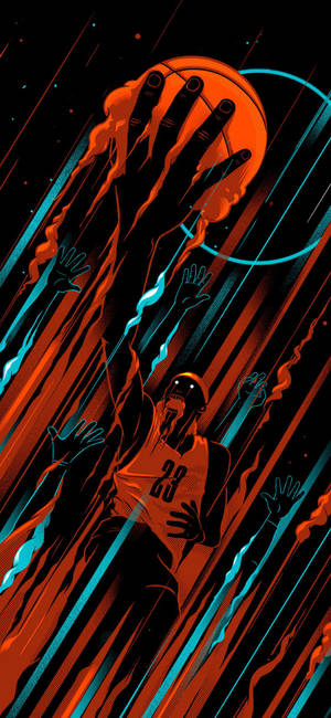 Two-toned Basketball Poster Design Wallpaper