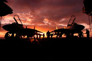 Two U S Navy Jets On Aircraft Carrier Wallpaper