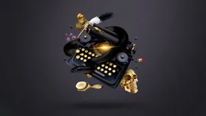 Typewriter, Skull, Witch, Snake, Ink Wallpaper