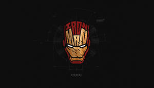 Typographic Logo Of Superhero Iron Man Wallpaper