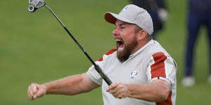 Tyrrell Hatton In Action During A Golf Tournament Wallpaper